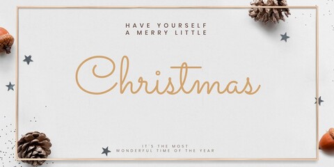 Christmas greetings Twitter post template © Rawpixel.com