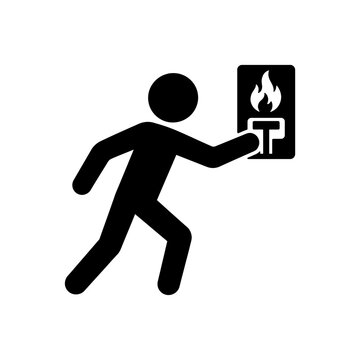 Fire alarm trigger emergency icon