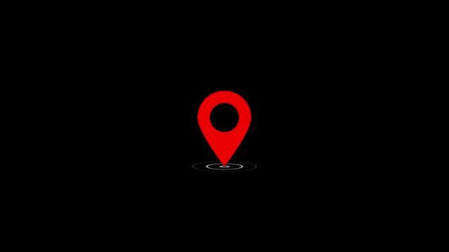 Map pointer icon set with pin symbols for navigation and location markers. GPS location pointer animated with radio wave, location pointer