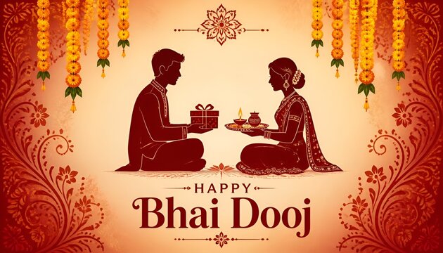 Happy bhai dooj beautiful celebration card background