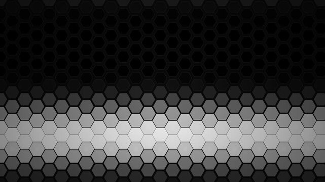 Abstract Hexagon Pattern with Central White Light Glow