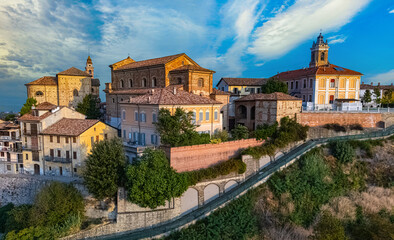 Naklejka premium View of La Morra in the Province of Cuneo, Piedmont, Italy