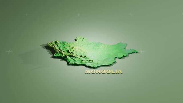 Detailed 3D Terrain and Elevation Map of Mongolia