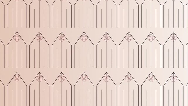 Soft gothic tracery pattern background loop with diagonal motion
