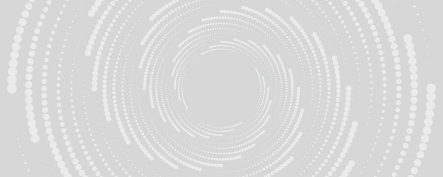 Abstract white glowing geometric lines on gray background. Modern shiny blue circle lines pattern. Futuristic technology concept. Suit for cover, poster,