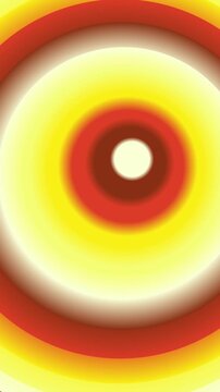 Motion radial 4k Vertical Abstract concentric circles background with warm yellow red and brown gradient colors and soft light effect suitable for mod