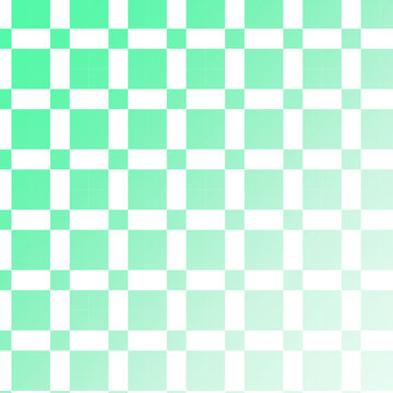 Green gradient ichimatsu checkered pattern fading to white. Japanese style geometric background illustration.