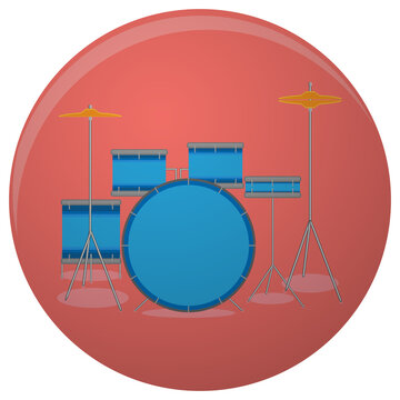 Drum set icon flat