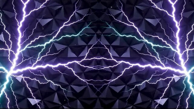 Close-Up High-Voltage Tesla Energy Field with Electric Purple Micro-Lightning