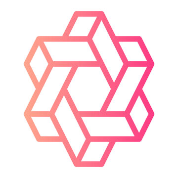 impossible hexagram gradient icon