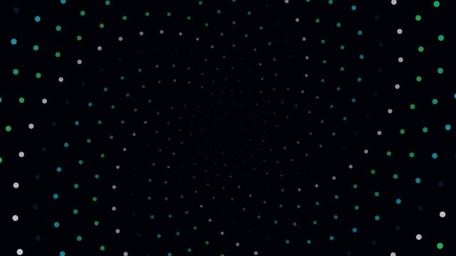 Chladni Plate Resonance magnetic singularity wormhole tunnel kinetic dot sculpture stock motion video rendered with BIOLUMINESCENT GREEN electromagnetic particle graphics. 