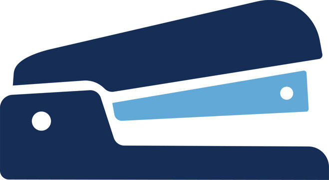 Flat vector icon of a classic office stapler illustration isolated on white