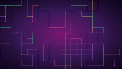 Fototapeta premium Abstract digital network background with glowing lines and nodes