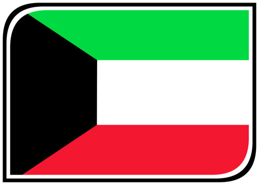 Kuwait Flag Leaf Badge Icon Transparent SVG Vector