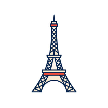 Eiffel Tower illustration isolated on transparent background