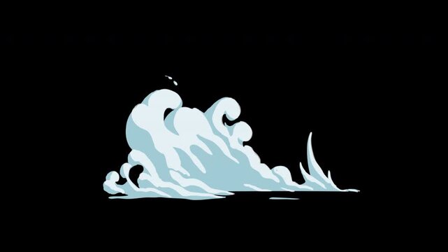 Cartoon Smoke VFX Effects Pack with 10 Stylized White and Blue Smoke Animations on Transparent Background for Logo Reveals, Game Intros, Motion Graphics and Video Editing