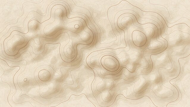 Topographic map texture with contour lines creating a visual representation of terrain for backgrounds.