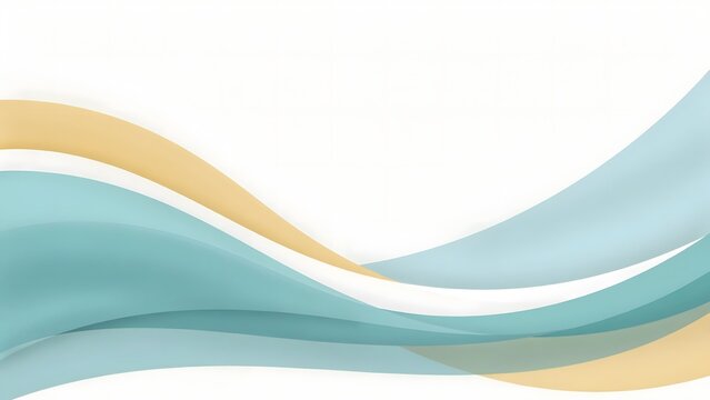 Abstract wave background with teal blue and soft gold colors for web design presentation.