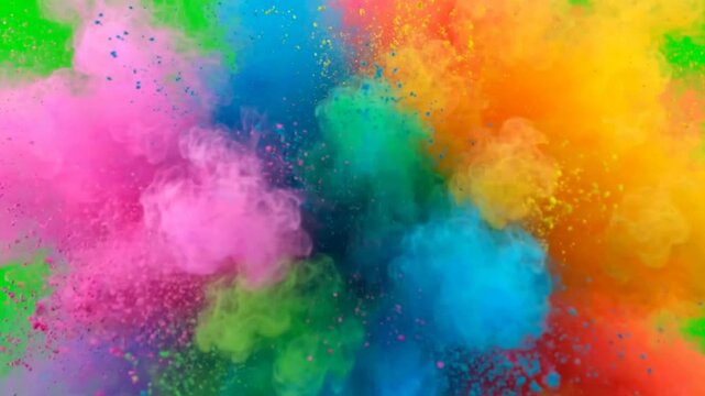 Holi Color Powder Wave Transition Green Screen 60fps