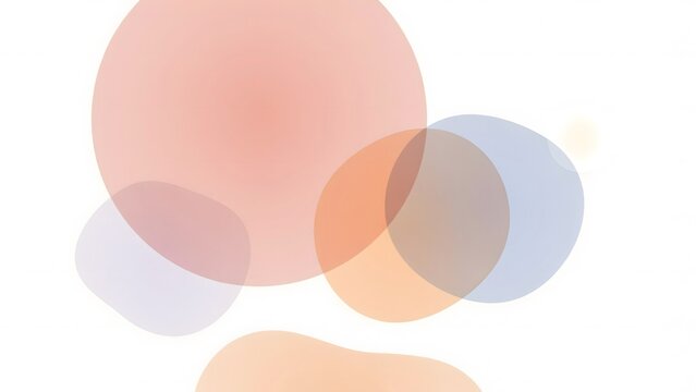 Soft pastel colored amorphous shapes overlapping background for design projects.