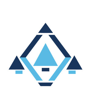Geometric abstract logo with triangles and rectangles
