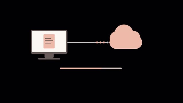 中断したクラウド同期が再開して完了するモーショングラフィックス
