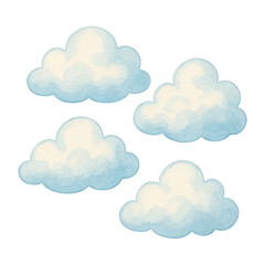 Fototapeta premium PNG Watercolor clouds dreamy illustration.