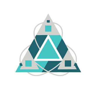 Geometric abstract design with triangles and squares