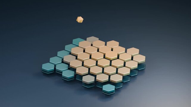 Data events triggering waves across a hexagonal grid