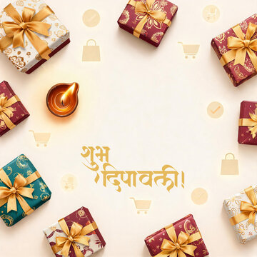 Diwali Gifts with Copy Space for Gifting Ecommerce Sale