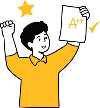Student Holding Achievement Certificate