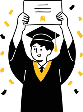 Student Holding Graduation Certificate
