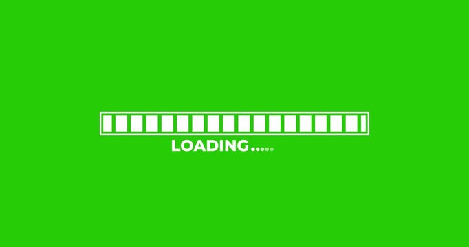 Charging loding bar concept on green background.Loading progress bar loading animation 4k