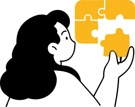Business Teamwork Puzzle Illustration