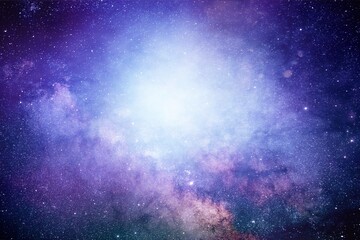 Glowing Purple Nebula and Star Field in Deep Space © liangfu