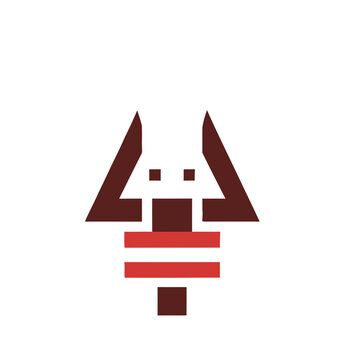 Abstract geometric figure with horns and stripes