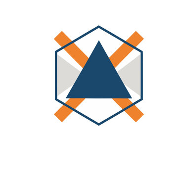 Geometric abstract logo with triangle and hexagon