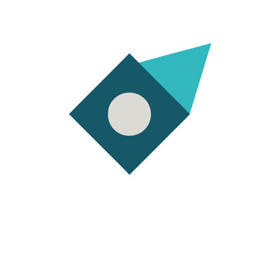 Geometric abstract shape with circle and triangle