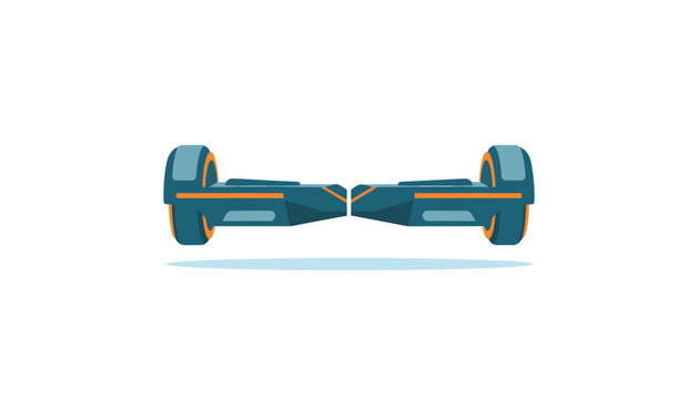 A modern electric hoverboard self-balancing scooter floating in the air with glowing orange accents on a white background.