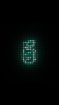 4K Vertical Neon 3D Countdown with Dot Matrix LED Grid Transition