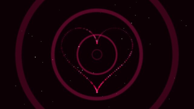 A stunning bg loop heart featuring 150 neon particles forming a perfect parametric heart curve that pulses like a real heartbeat. Love shockwaves radiate outward while white ambient dust floats upward