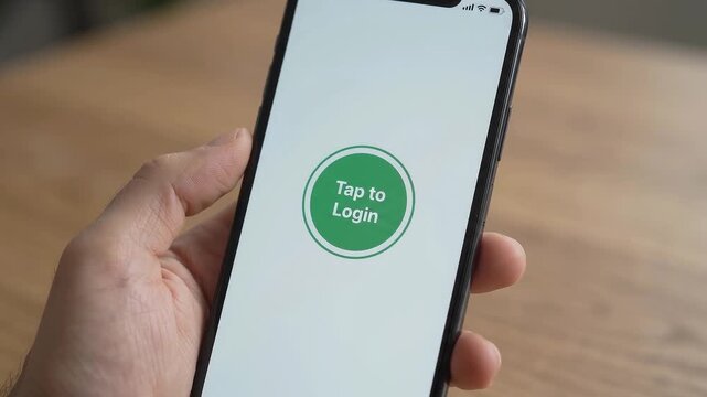 A smartphone screen shows a green loading spinner, indicating an ongoing security verification or multi-factor authentication process.