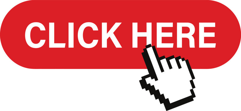 Click here button, a red horizontal rectangular web with a white computer mouse cursor