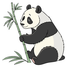panda with bamboo © OmairBin