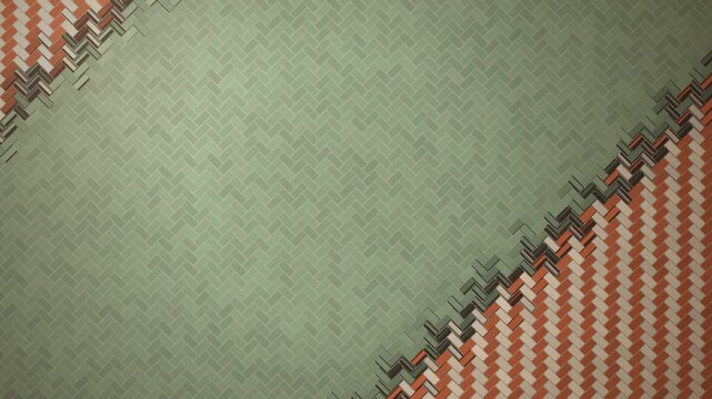 Herringbone Tiles Flipping in Diagonal Color Wave Seamless Loop