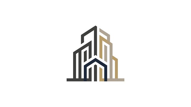Minimalist architectural building logo icon on a white background