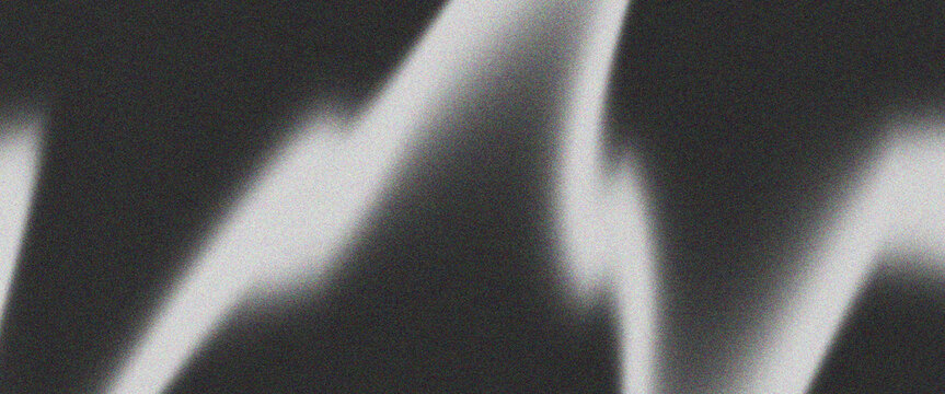 Abstract black and white fluid grainy gradient background texture. Minimalistic dark monochrome grayscale lo-fi noise backdrop, bright neon liquid wavy blurred mesh light leaks banner vector pattern, 