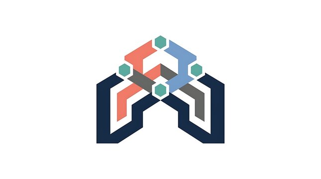 Minimalist geometric logo design featuring interconnected hexagonal