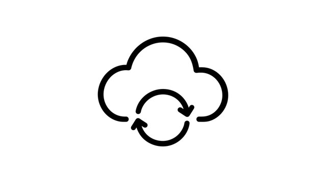 Cloud synchronization symbol representing safe database network backup.