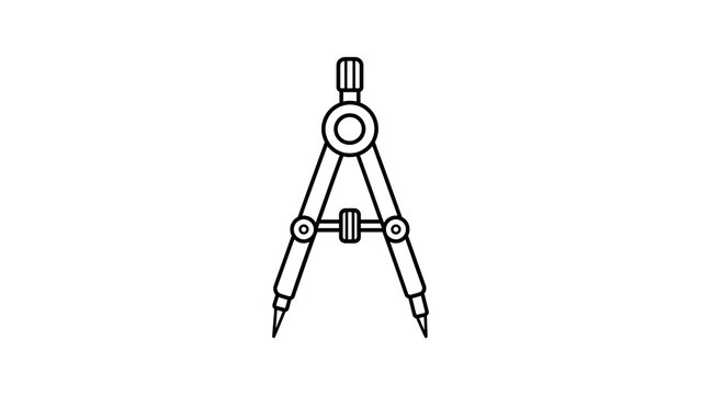 Drafting compass tool for drawing circles and arcs geometric constructions.